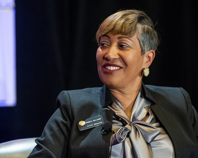 Sen. Angela Williams of Denver outlines Senate priorities at Chamber breakfast